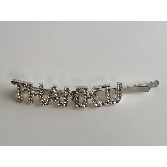 Rhinestones THANKU Hairpin, J-01 - Picture 3 of 10